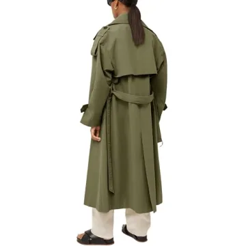 Stylish Farktop Womens Oversized Long Trench Coat