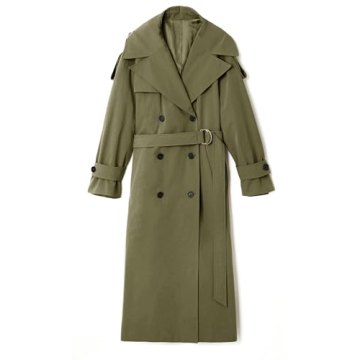 Stylish Farktop Womens Oversized Long Trench Coat