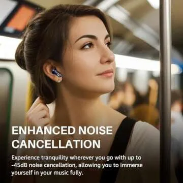 TOZO Hybrid Active Noise Cancelling Wireless Earbuds with 6 Mics AI Clear Call Ear Buds 55H Playtime with LED Display 32 Preset EQs via APP Bluetooth 5.3 IPX8 Waterproof in Ear Headphones