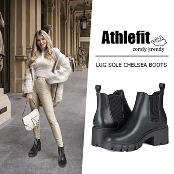 Athlefit Women's Chelsea Boots Stylish Comfortable All Day Wear