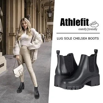 Athlefit Women's Chelsea Boots Stylish Comfortable All Day Wear