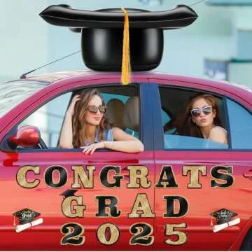 2025 Graduation Car Decoration Set with Inflatable Cap