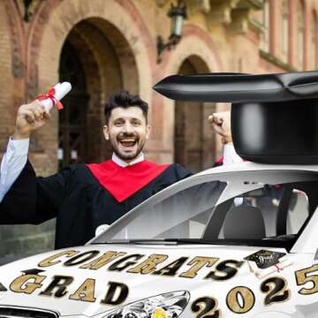 2025 Graduation Car Decoration Set with Inflatable Cap