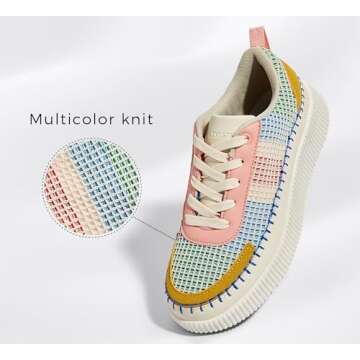 LUCKY STEP Women's Running Shoes Knit Non Slip Walking Trainers Casual Breathable Lightweight Sports...