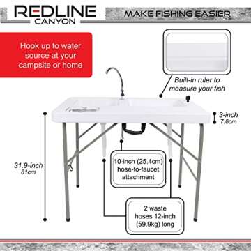 Durable Redline Canyon Camping Sink Table with Sinks