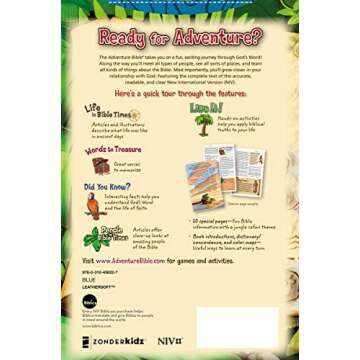 NIV Adventure Bible, Leathersoft, Blue, Full Color - Your Ultimate Explorer's Guide to Faith