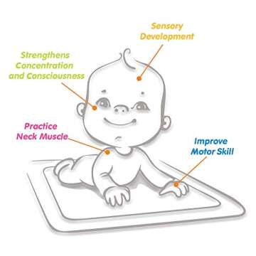 VATOS Tummy Time Baby Water Play Mat Toys for 3 6 9 Months Newborn Infant&Toddlers, Inflatable Sensory Toys Gifts for Boy Girl| BPA Free Infant Early Development Activity Centers