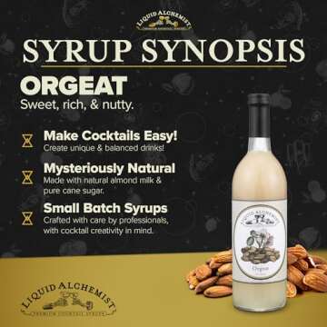 Liquid Alchemist Orgeat Syrup for Cocktails - Real Ingredients Make Our Almond Syrup the Perfect Mai...