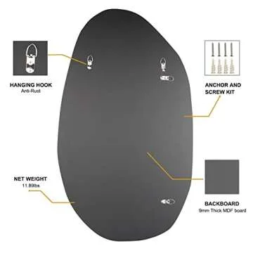BOMINICA Unique Irregular Wall Mirror for Home Use