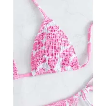 MakeMeChic Women's Stylish Tie Bikini for Summer Fun