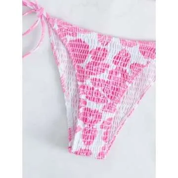 MakeMeChic Women's Stylish Tie Bikini for Summer Fun