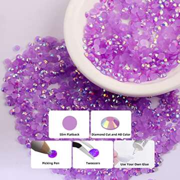 30000PCS Purple AB Resin Rhinestones for DIY Crafts