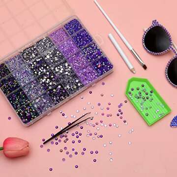 30000PCS Purple AB Resin Rhinestones for DIY Crafts