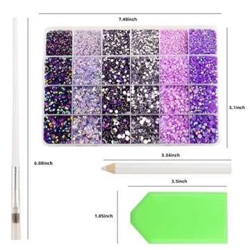 30000PCS Purple AB Resin Rhinestones for DIY Crafts