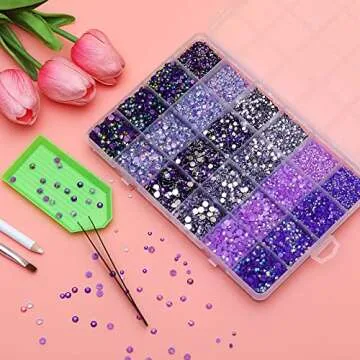 30000PCS Purple AB Resin Rhinestones for DIY Crafts