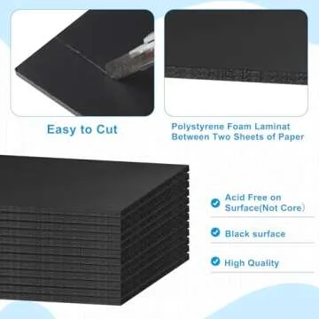 Tenceur 20 Pcs Large Foam Boards for Crafts and Presentations