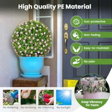Goplus 14.5 Inch Topiary Balls - Set of 2 Faux Greenery