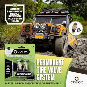 Colby Valve Permanent Valve Stem Replacement Kit | Heavy Duty Metal Emergency Valve Stems for Tubeless Tires | Quick Install from Outside of The Wheel | Made in USA from Quality 360 Brass Components