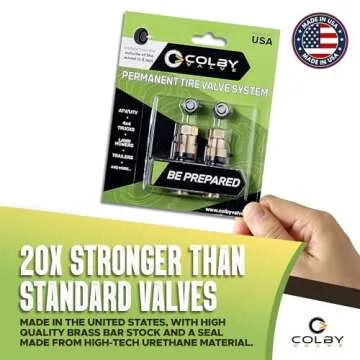 Colby Valve Permanent Valve Stem Replacement Kit | Heavy Duty Metal Emergency Valve Stems for Tubeless Tires | Quick Install from Outside of The Wheel | Made in USA from Quality 360 Brass Components