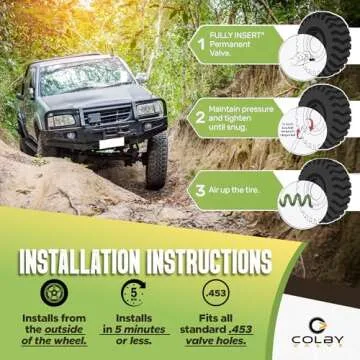 Colby Valve Permanent Valve Stem Replacement Kit | Heavy Duty Metal Emergency Valve Stems for Tubeless Tires | Quick Install from Outside of The Wheel | Made in USA from Quality 360 Brass Components