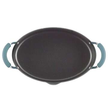 Rachael Ray Cucina Nonstick Pasta Stock Pot with Lid and Spout, 8 Quart, Agave Blue