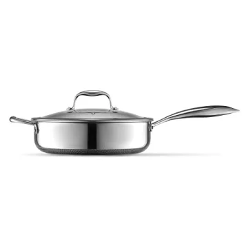 HexClad 3.3 Qt Deep Sauté Pan with Lid