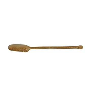 DeKulture Handmade Gold Tea Spoon - Demitasse Scoop, Utensil, Flatware (14x2.5 cm)