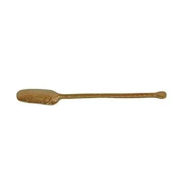 DeKulture Handmade Gold Tea Spoon - Demitasse Scoop, Utensil, Flatware (14x2.5 cm)