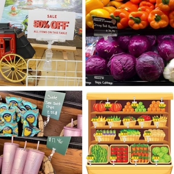 Mlici 16 Clear Sign Clips - Durable Double Display Clips for Retail and Events