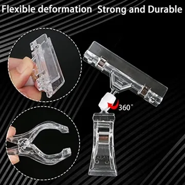 Mlici Clear Sign Clips for Retail and Events - 16 Pack