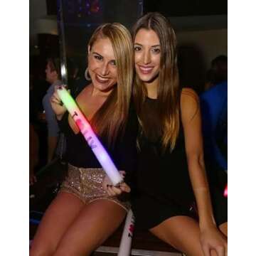 Super Z Outlet Upgraded Light up Foam Sticks, 3 Modes Colorful Flashing LED Strobe Stick for Party, Concert and Event (12)