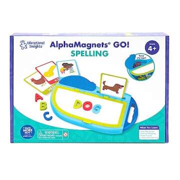 Educational Insights AlphaMagnets GO! Spelling Activity Set, 73 Pieces, Gift for Toddlers Ages 4+