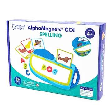 Educational Insights AlphaMagnets GO! Spelling Activity Set, 73 Pieces, Gift for Toddlers Ages 4+