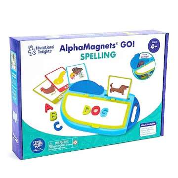 Educational Insights AlphaMagnets GO! Spelling Activity Set, 73 Pieces, Gift for Toddlers Ages 4+