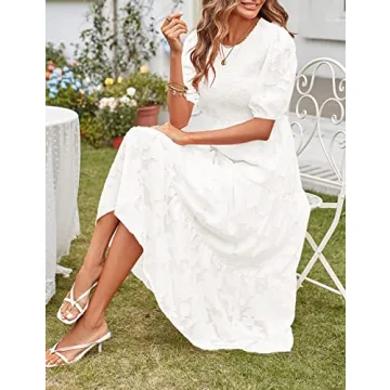 Stylish Summer Floral Dress with Puff Sleeves