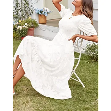 Stylish Summer Floral Dress with Puff Sleeves