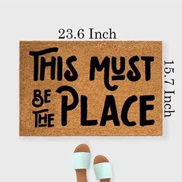 Funny Welcome Coir Doormat This Must Be The Place Front Porch Decor Doormat For The Entrance Way Indoor & Outdoor Personalized Rugs Heavy-Duty Non Slip Outdoor Patio Decor Coir Doormat 23.6x15.7 inch
