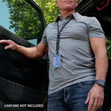 GOVO T4 Badge Holder/Wallet - Durable Polycarbonate ID/Credit Holder with Metal Clip and 4 Cards Slot (Holds 1to 4 Cards) Black