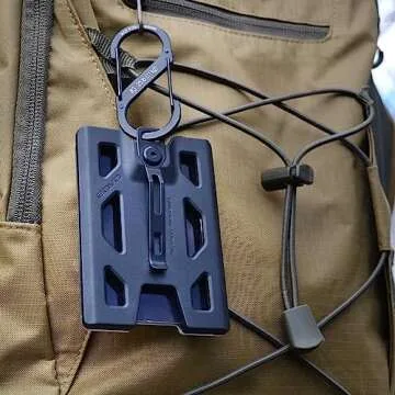 GOVO T4 Badge Holder/Wallet - Durable Polycarbonate ID/Credit Holder with Metal Clip and 4 Cards Slot (Holds 1to 4 Cards) Black