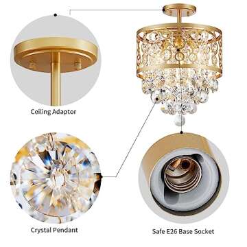 WUZUPS Modern Crystal Chandelier for Home Lighting