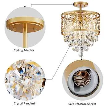 WUZUPS Modern Crystal Chandelier for Home Lighting
