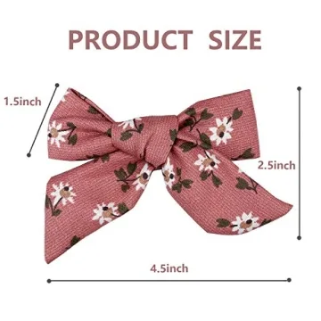 24 PCS Baby Girls Hair Bows Clips 4.5 inch Alligator Clips Tiny Barrettes Accessories for Fine Hair Infants Toddler Kids (One Size, Floral bows)