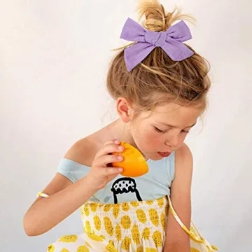 24 PCS Baby Girls Hair Bows Clips 4.5 inch Alligator Clips Tiny Barrettes Accessories for Fine Hair Infants Toddler Kids (One Size, Floral bows)