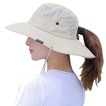 Mukeyo Women's Ponytail Sun Hat - Stylish UV Protection for Outdoor Adventures