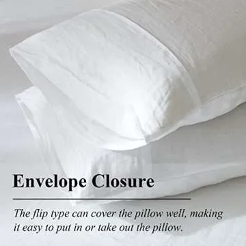 Ivellow White Linen Duvet Cover King 100% Pure Washed French Flax Linen White Duvet Cover King Soft Breathable Moisture Wicking Cooling Linen Bedding Set 3Pcs (1 Linen King Duvet Cover 2 Pillow Sham)