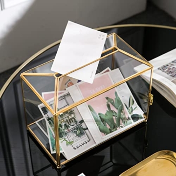 Elegant Vellon Clear Wedding Gift Card Box with Lock