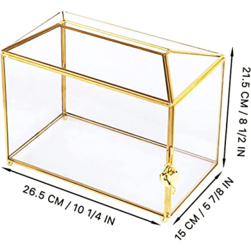 Elegant Vellon Clear Wedding Gift Card Box with Lock