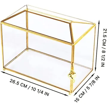 Elegant Vellon Clear Wedding Gift Card Box with Lock