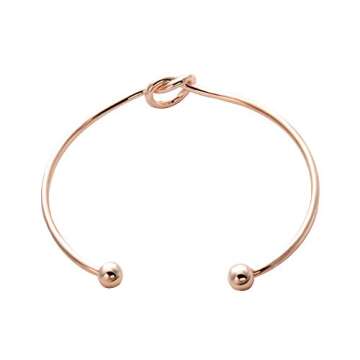 SENFAI Simple Love Knot Bangle Bracelet Bridesmaid Jewelry Set or Single (Rose gold copper bracelet)