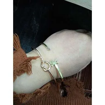 SENFAI Adjustable Love Knot Bangle Bracelet for Bridesmaids